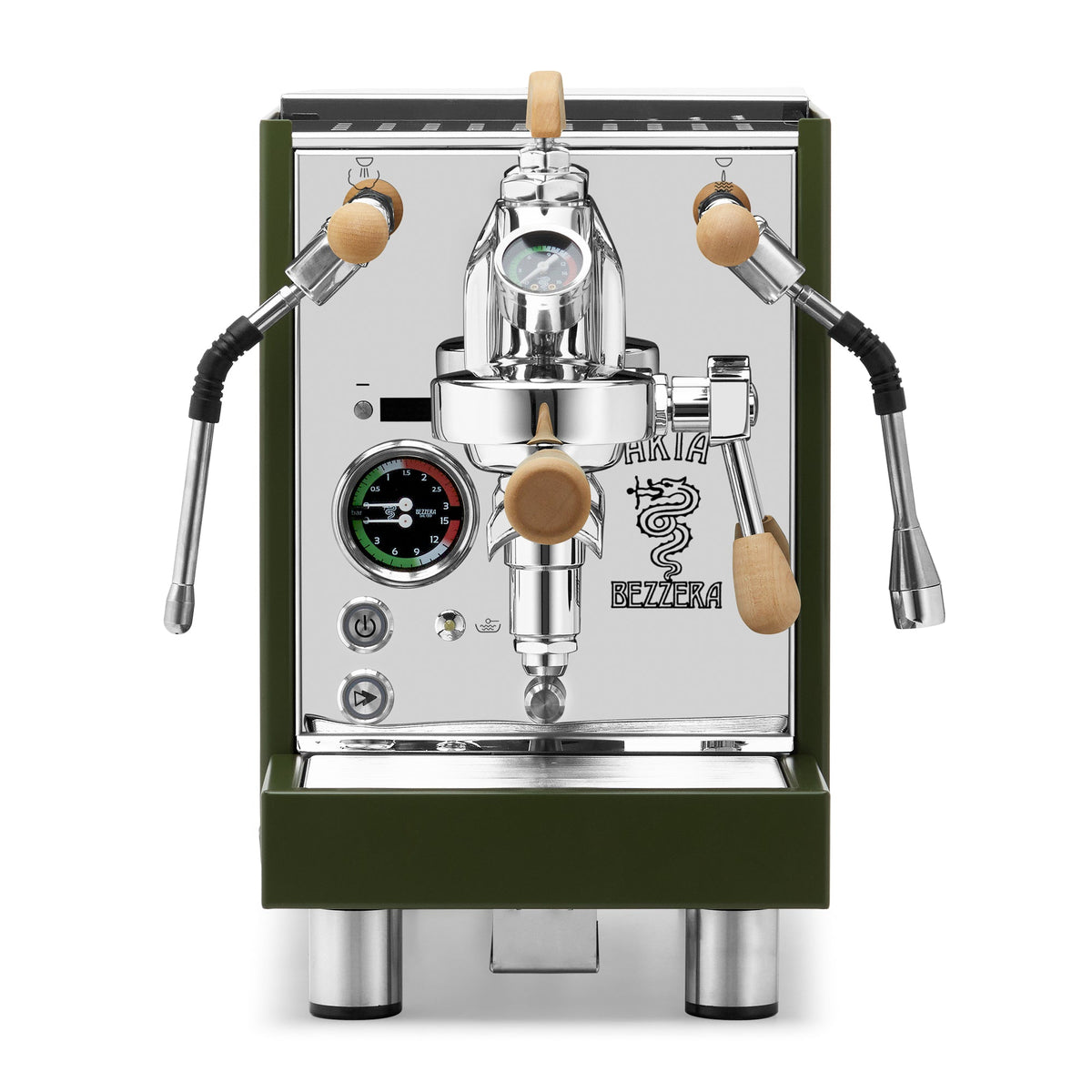 Bezzera Aria PID Fast Heating Espresso Machine – Green / Tiger Maple / Flow Paddle