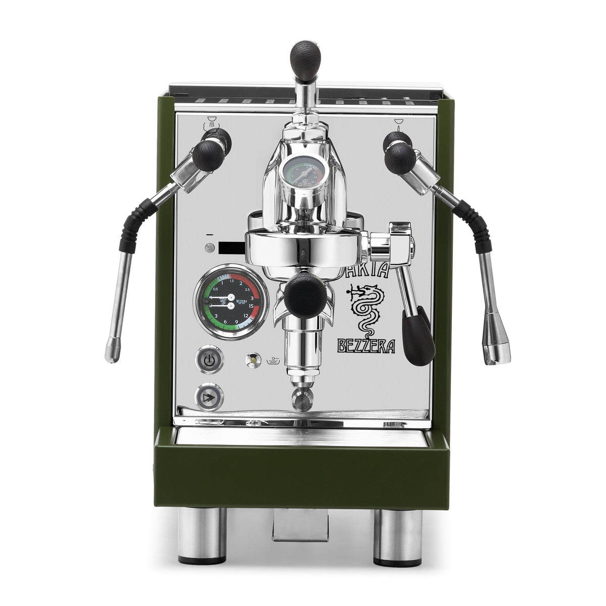 Bezzera Aria PID Fast Heating Espresso Machine – Green / Blackened Oak / Flow Control
