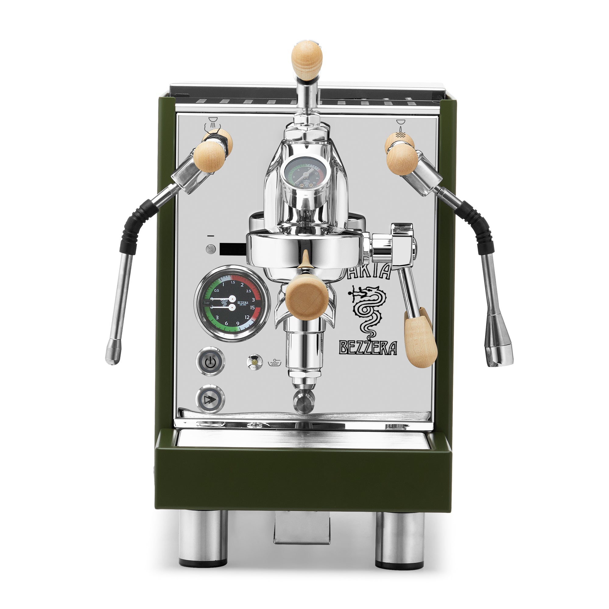Bezzera Aria PID Fast Heating Espresso Machine – Green / Tiger Maple / Flow Control
