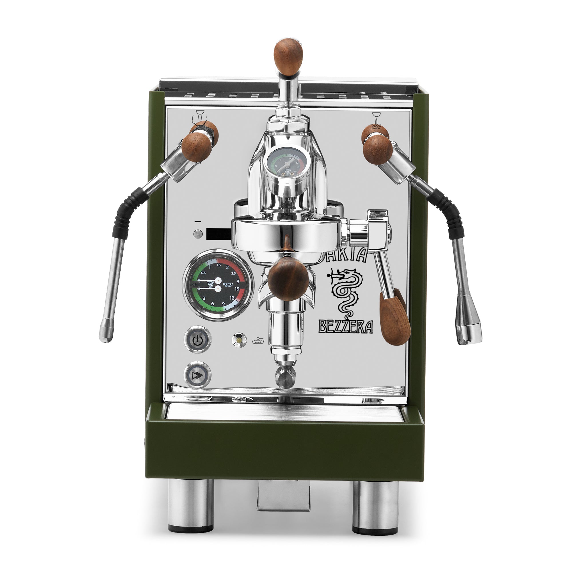 Bezzera Aria PID Fast Heating Espresso Machine – Green / Walnut / Flow Control