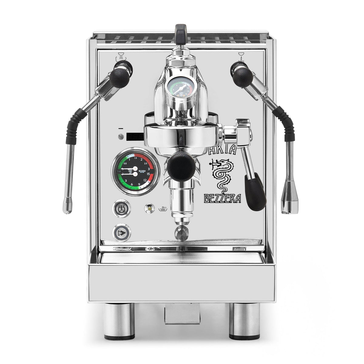 Bezzera Aria PID Fast Heating Espresso Machine – Stainless Steel / Blackened Oak / Flow Paddle
