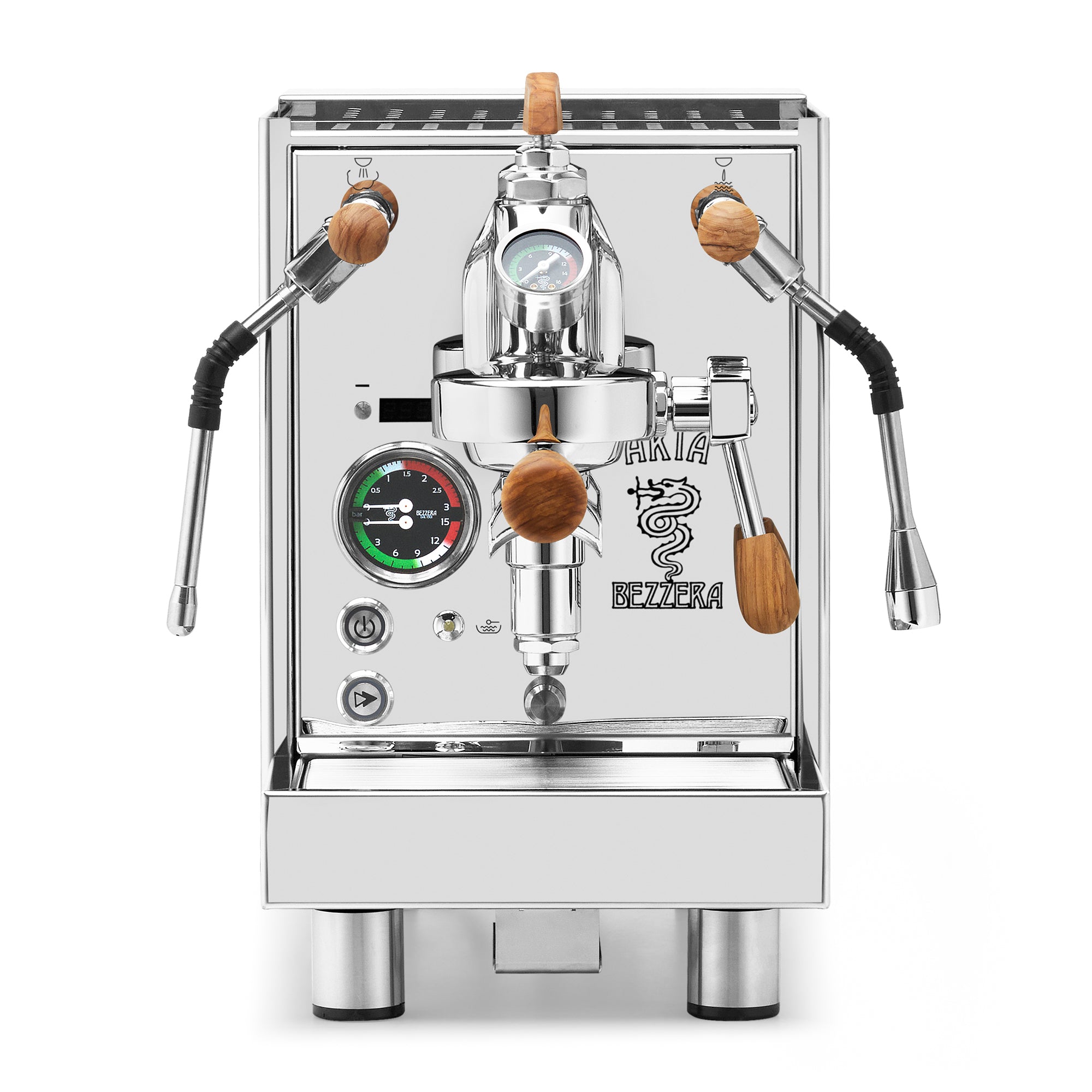 Bezzera Aria PID Fast Heating Espresso Machine – Stainless Steel / Olive Wood / Flow Paddle