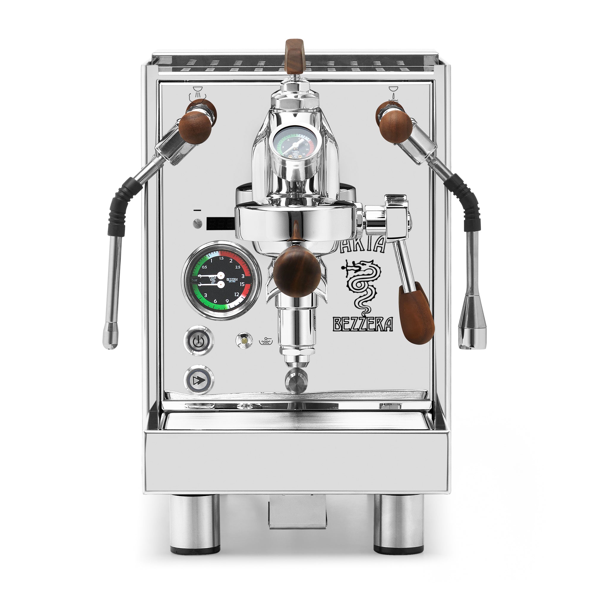Bezzera Aria PID Fast Heating Espresso Machine – Stainless Steel / Walnut / Flow Paddle