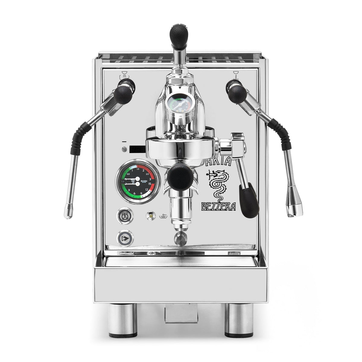 Bezzera Aria PID Fast Heating Espresso Machine – Stainless Steel / Blackened Oak / Flow Control