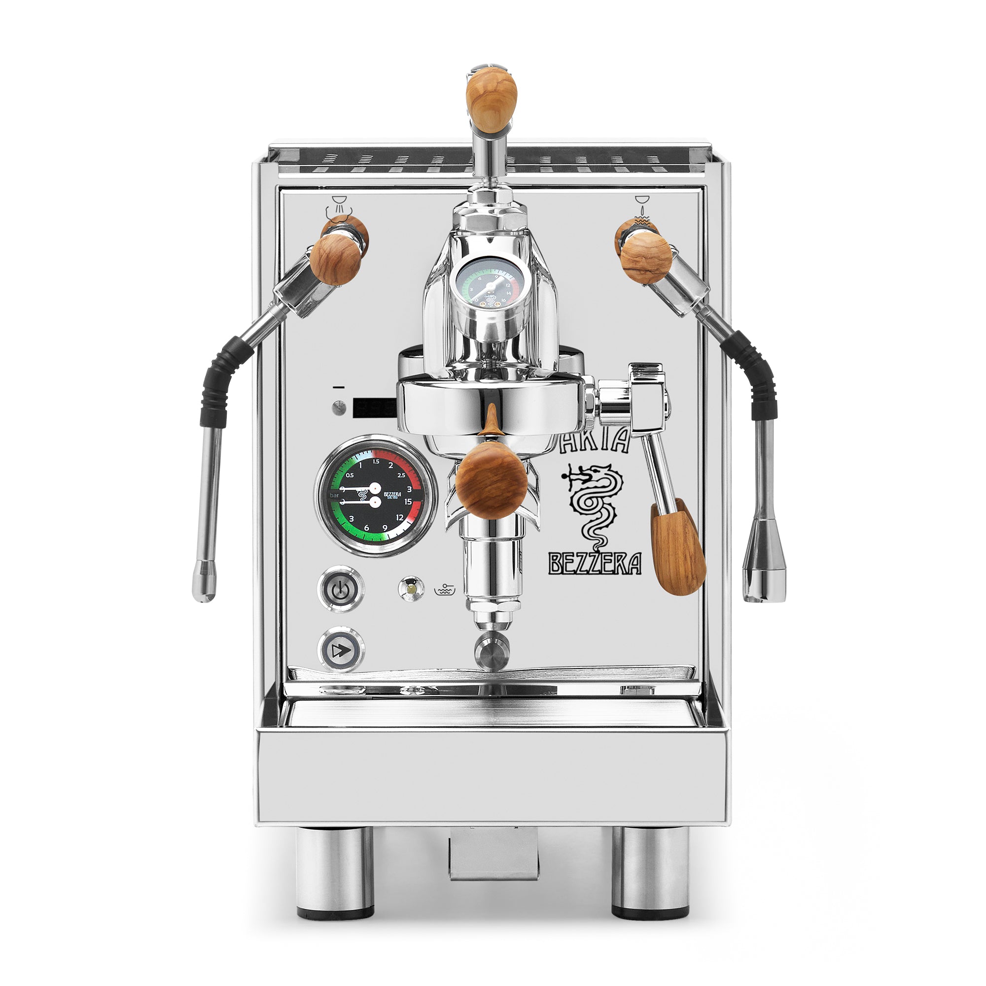 Bezzera Aria PID Fast Heating Espresso Machine – Stainless Steel / Olive Wood / Flow Control
