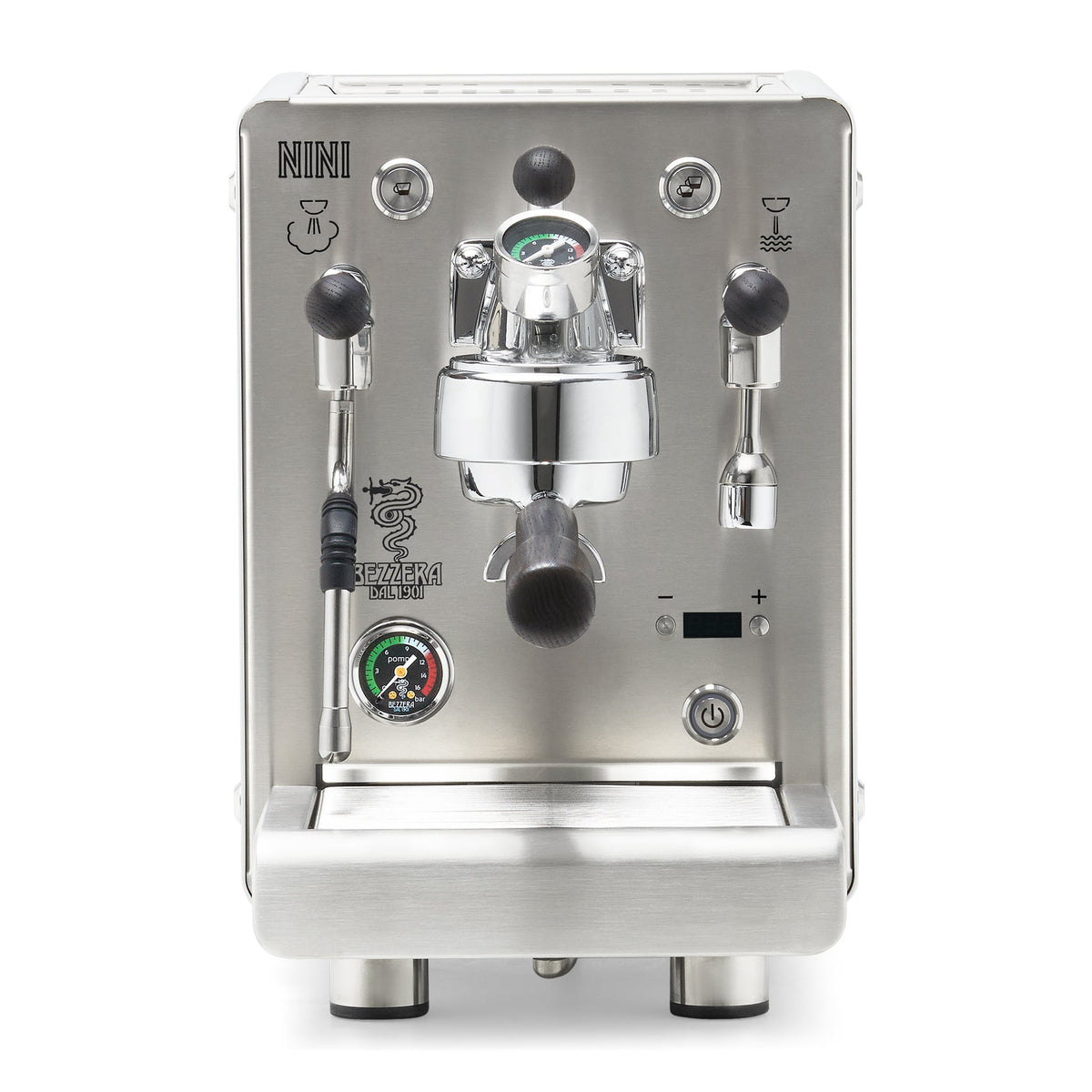 Bezzera NINI DE PID – White / Flow Control / Blackened Oak