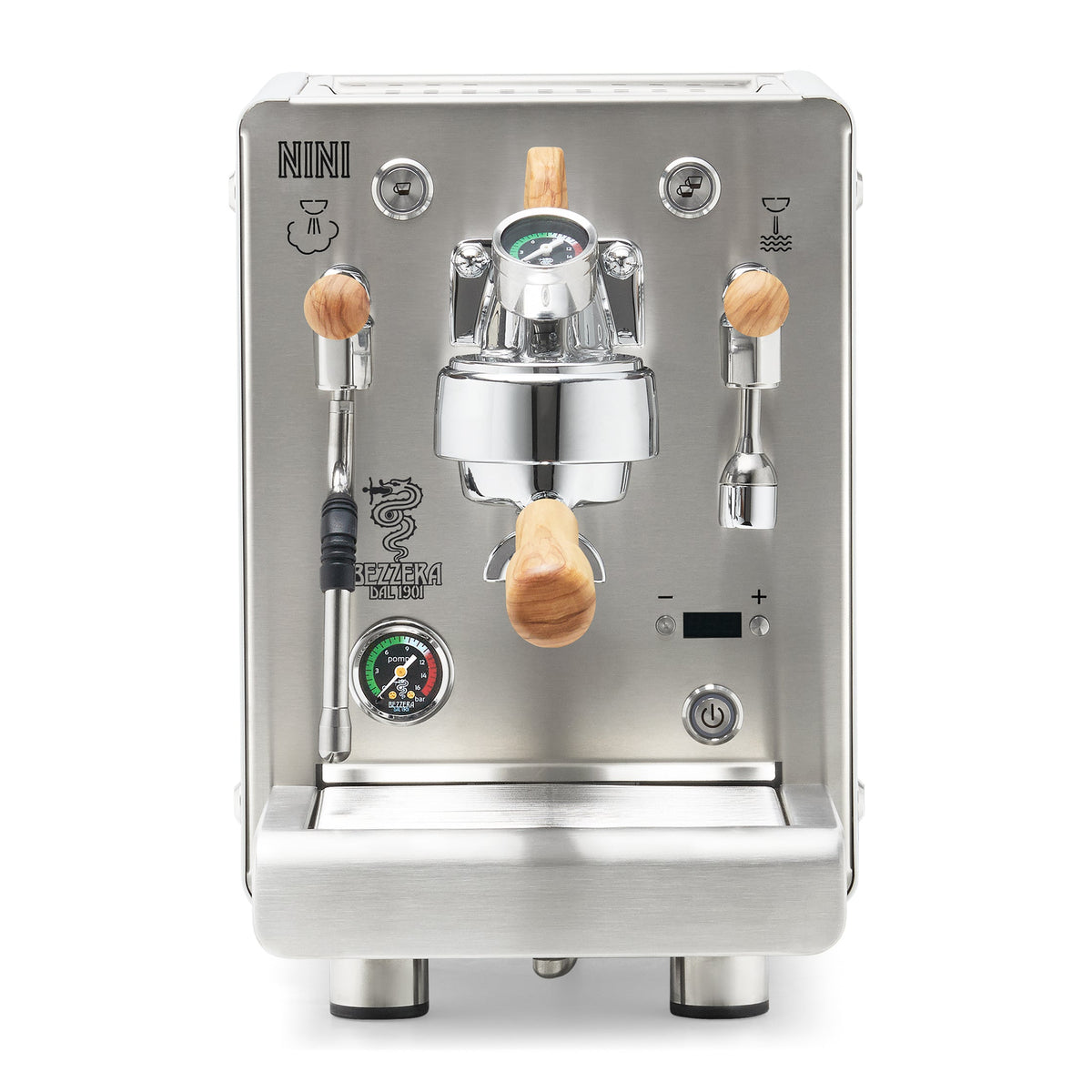 Bezzera NINI DE PID – White / Flow Paddle / Olive Wood