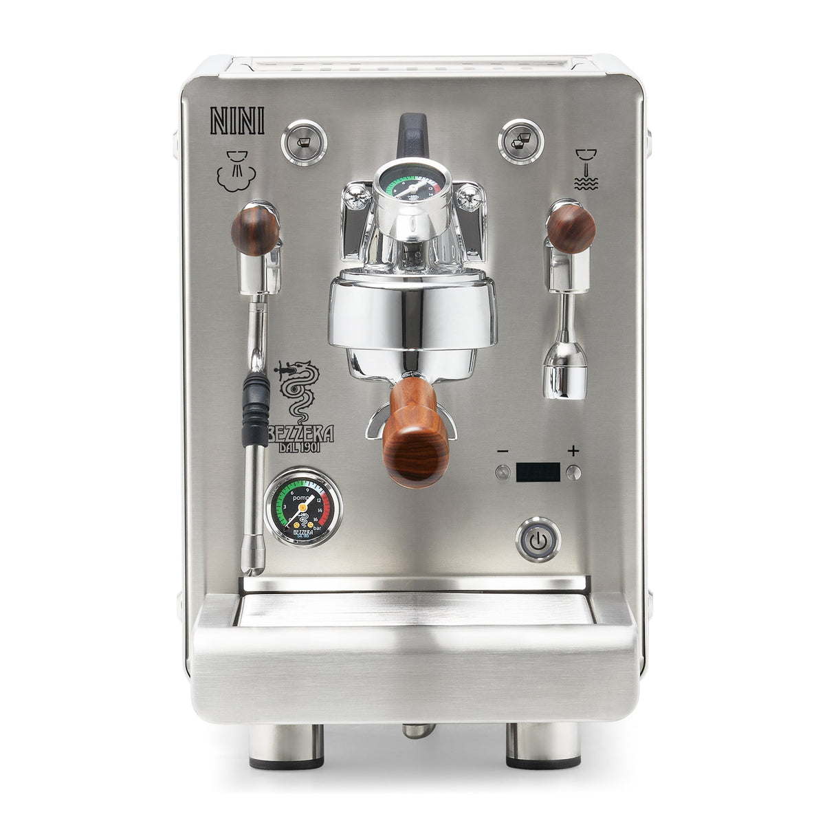 Bezzera NINI DE PID – White / Flow Paddle / Rosewood