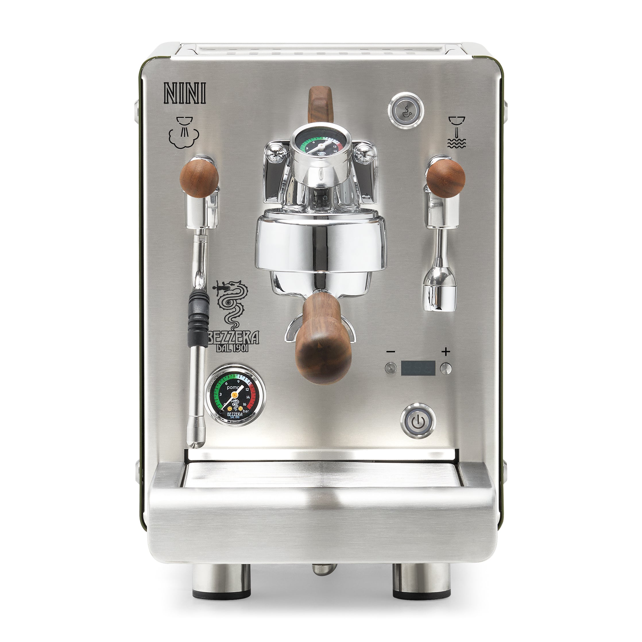 Bezzera NINI PM PID – Green / Flow Paddle / Walnut