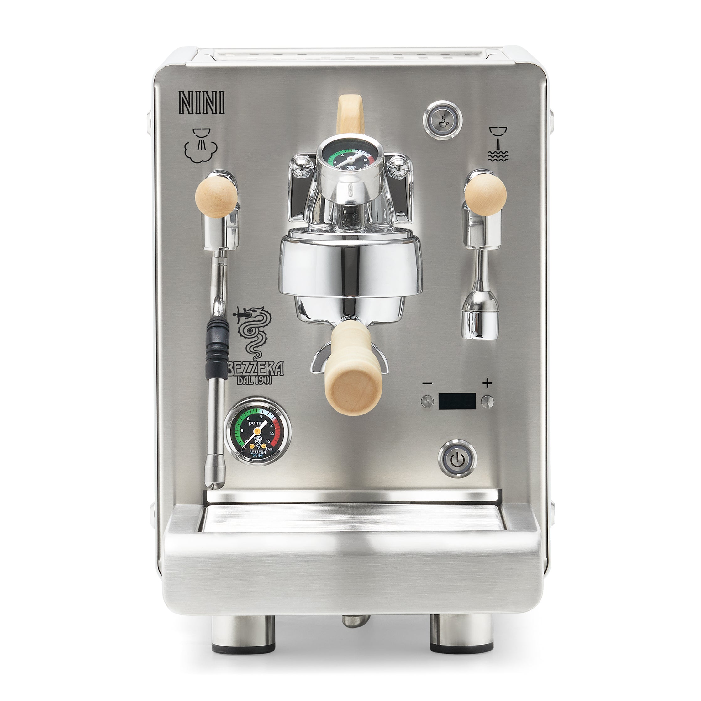 Bezzera NINI PM PID – White / Flow Paddle / Tiger Maple