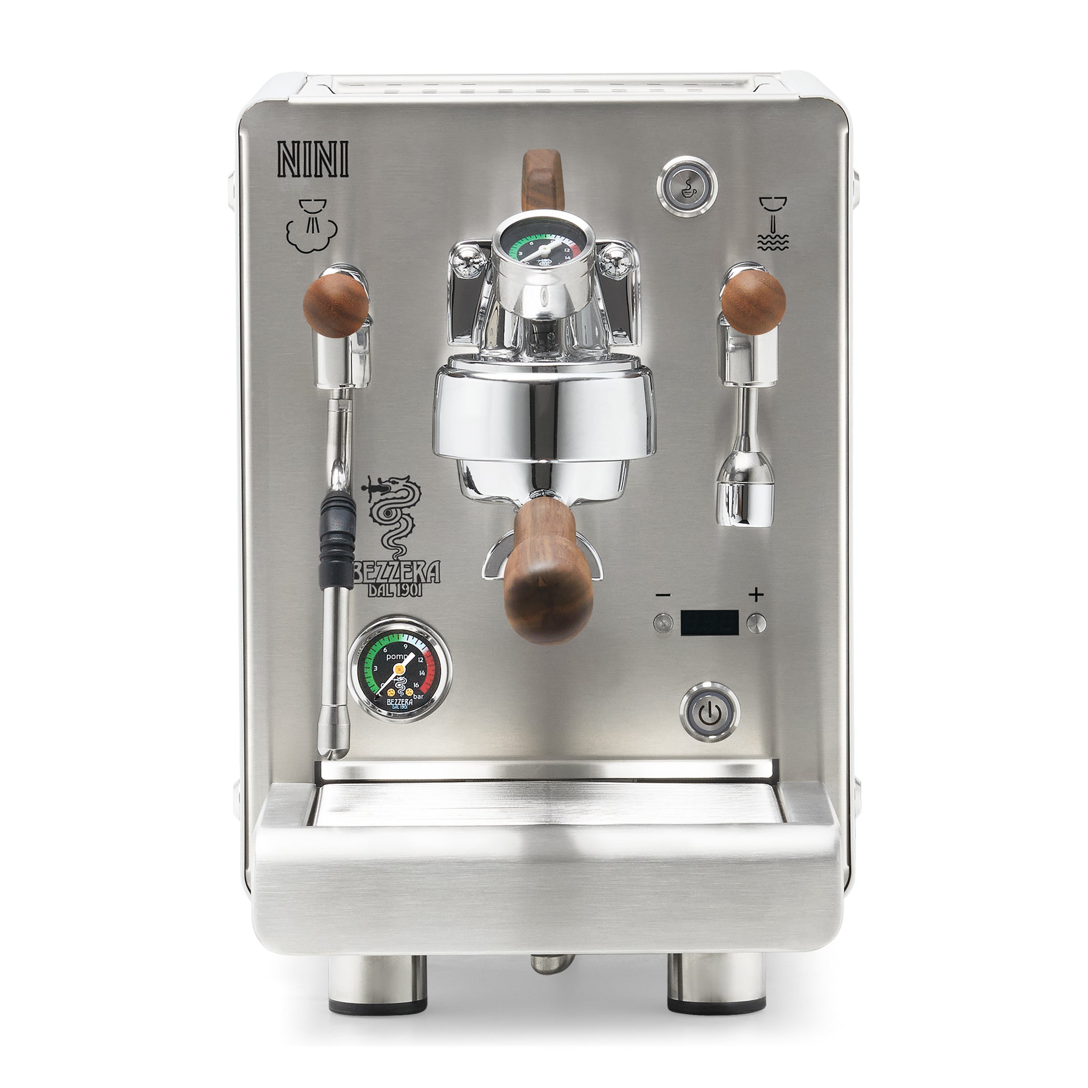 Bezzera NINI PM PID – White / Flow Paddle / Walnut