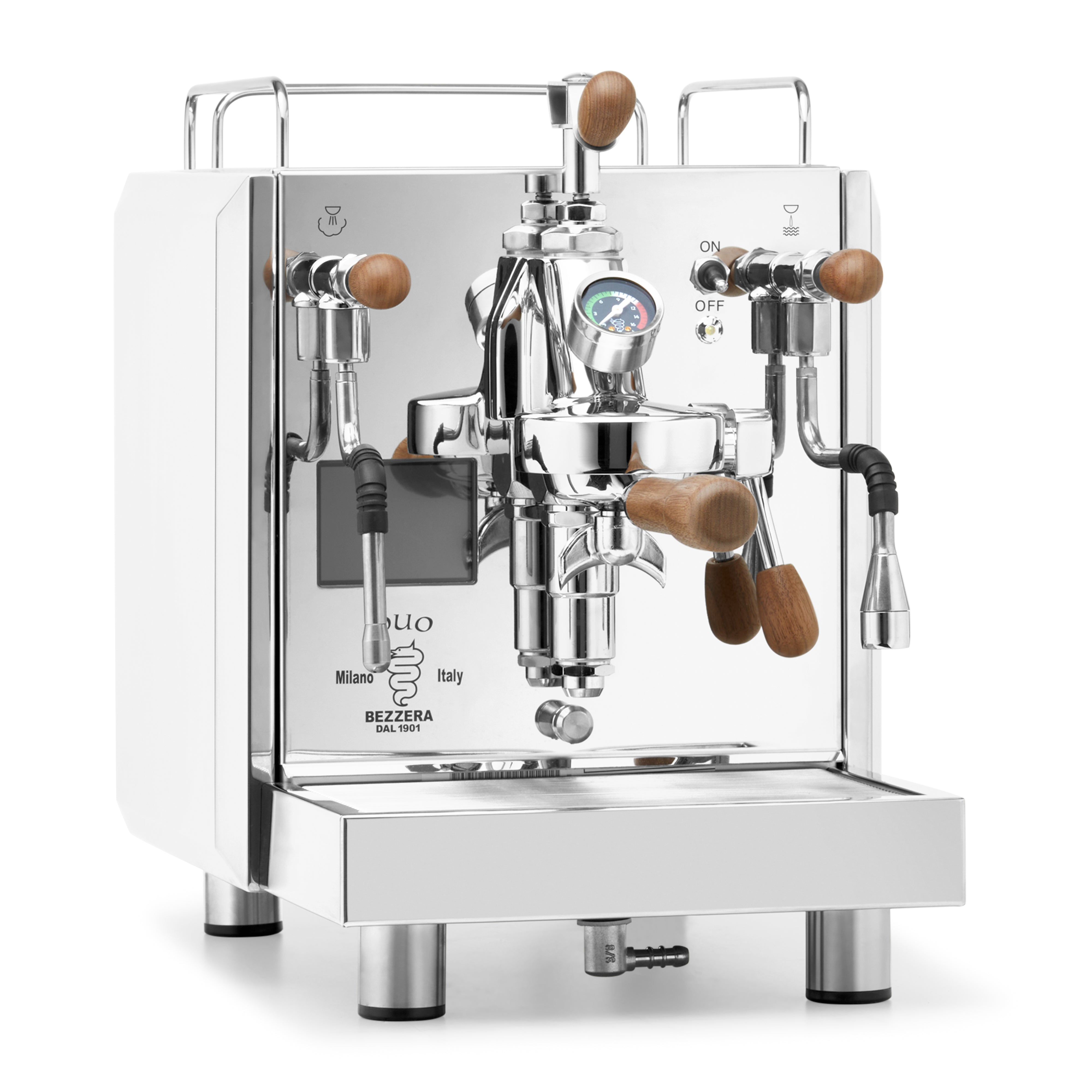 Bezzera DUO MN Espresso Machine – Stainless Steel / Flow Control / Walnut