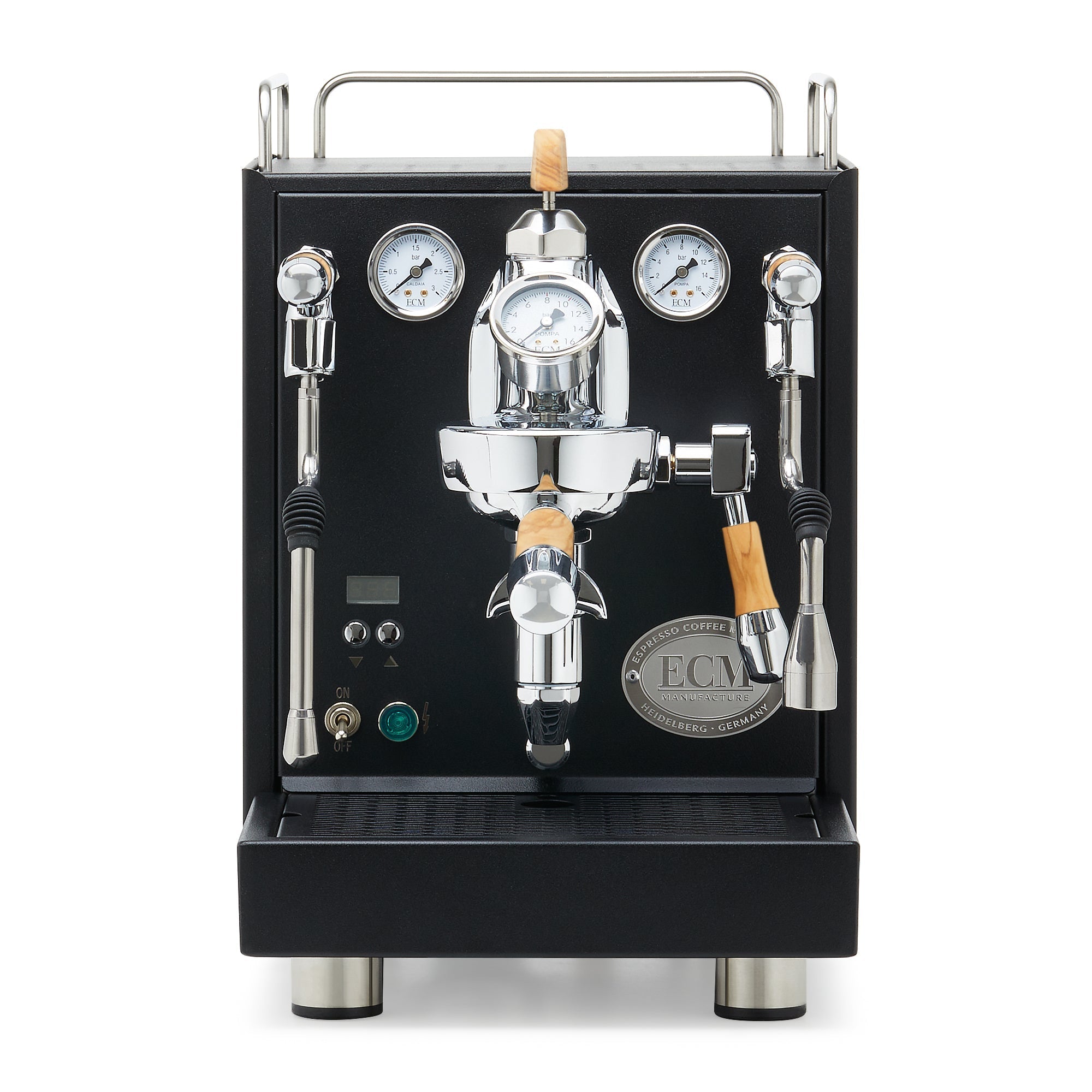 ECM Mechanika Max Espresso Machine – Black / Olive Wood / Flow Paddle