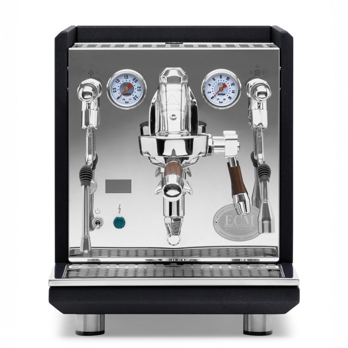 ECM Synchronika II Espresso Machine – Anthracite Panels and Walnut / No Flow Control