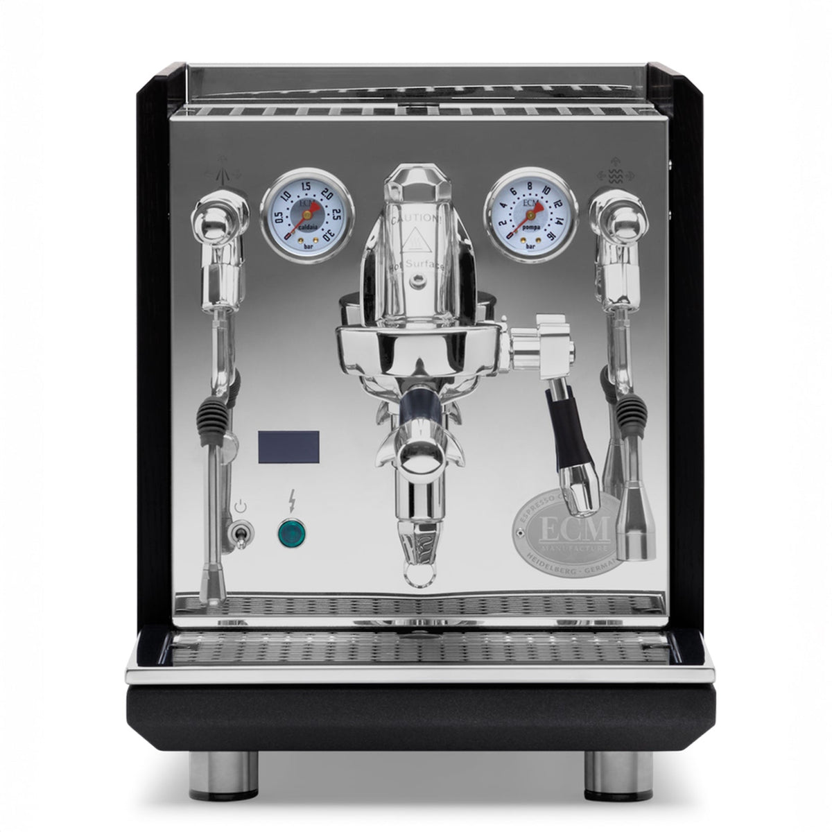 ECM Synchronika II Espresso Machine – Blackened Oak Panels and Accents / No Flow Control