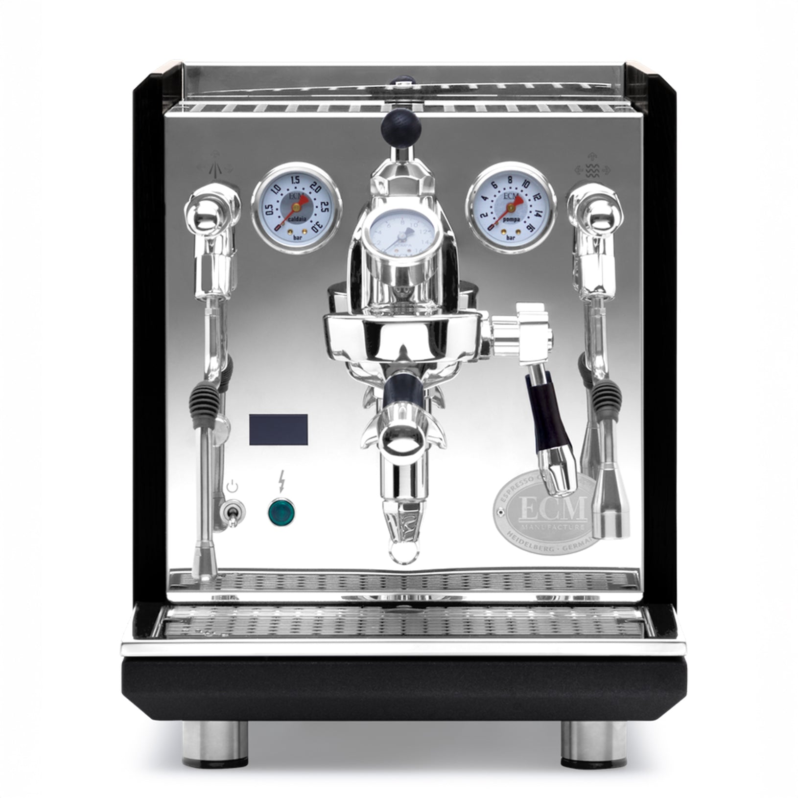 ECM Synchronika II Espresso Machine – Blackened Oak Panels and Accents / Flow Control