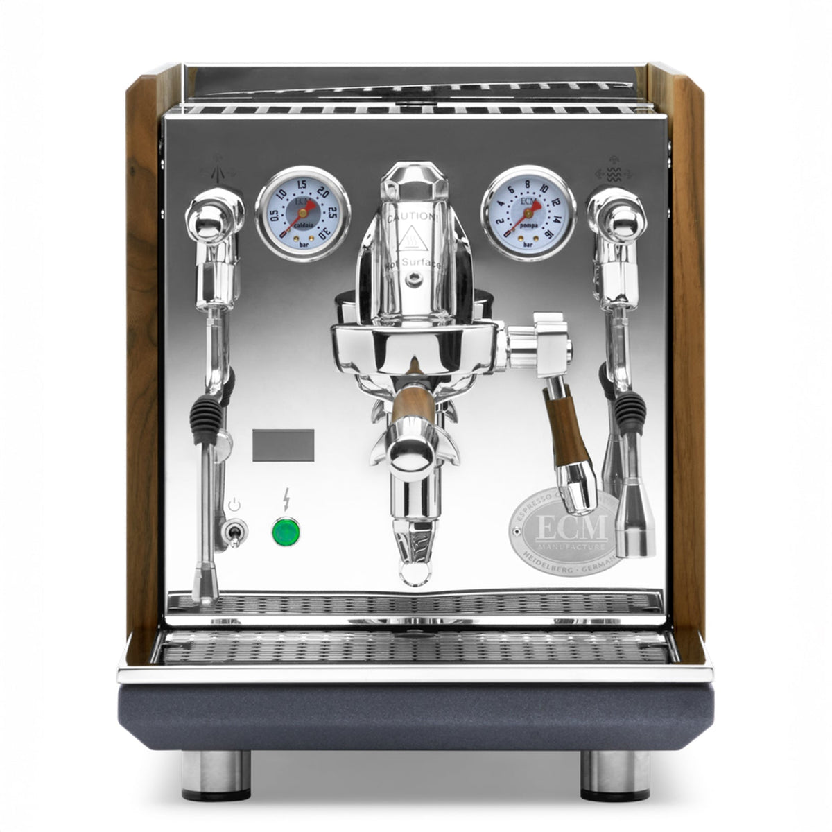 ECM Synchronika II Espresso Machine – Walnut Panels and Accents / No Flow Control