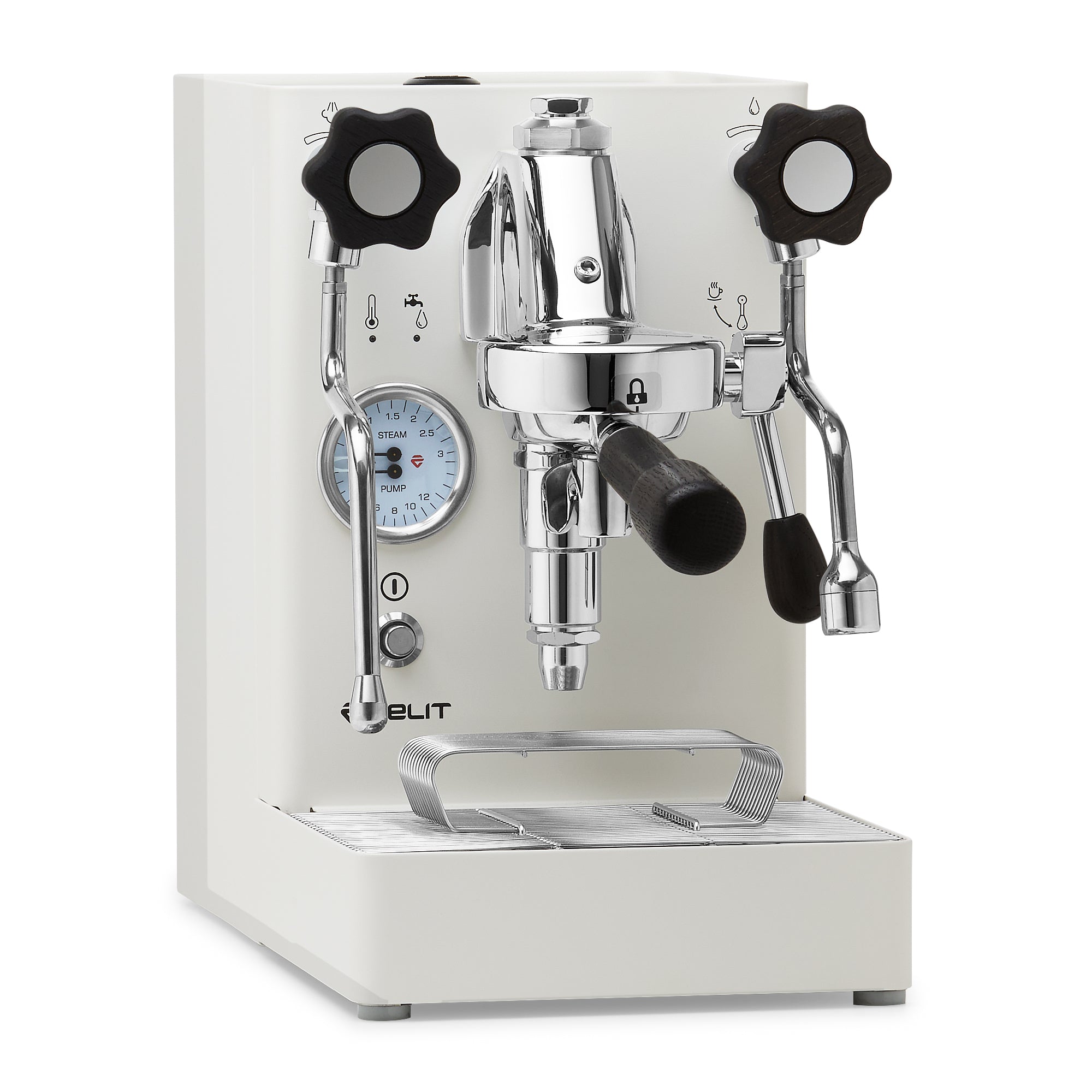 Lelit Mara X Heat Exchanger Espresso Machine – White / Blackened Oak / No Flow Control