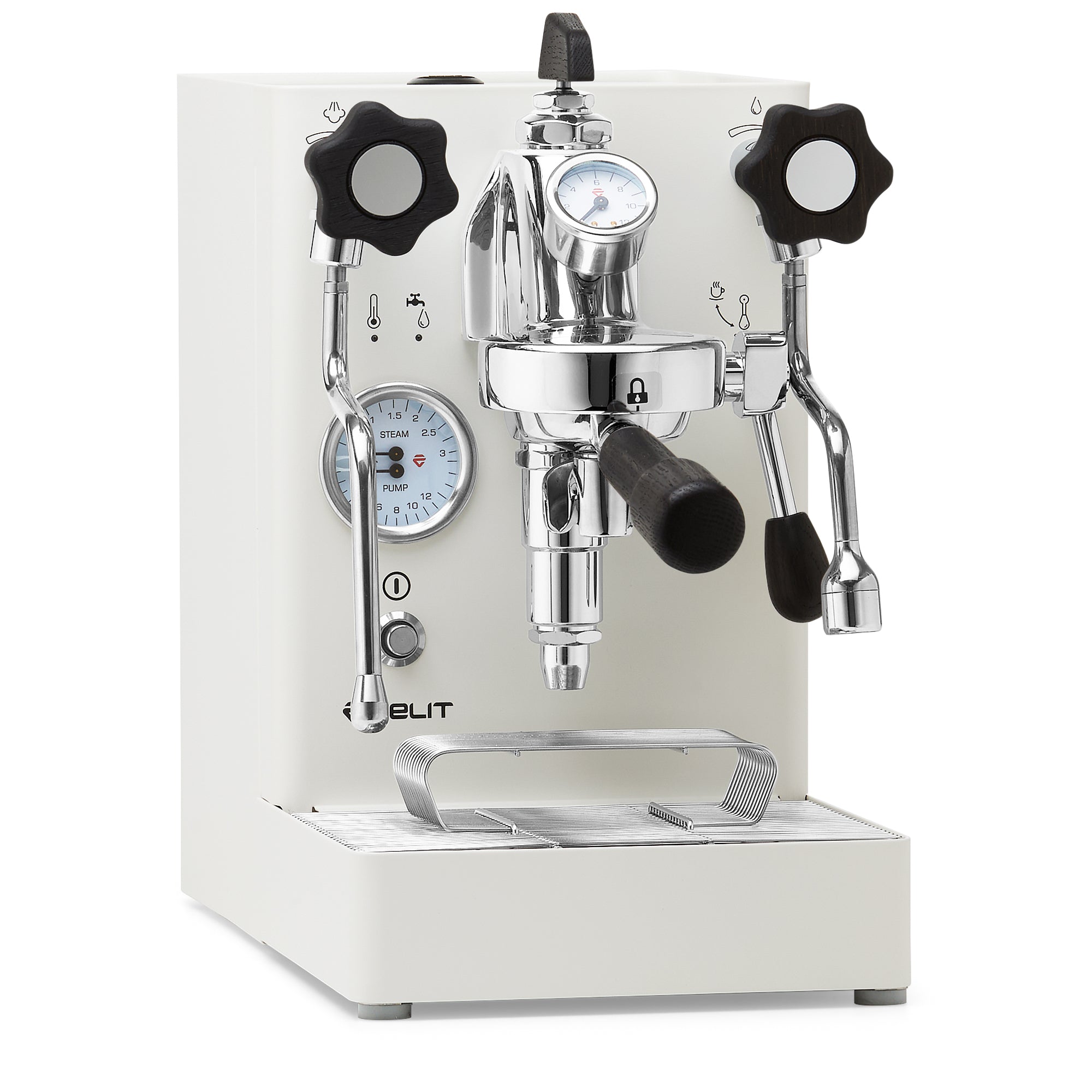 Lelit Mara X Heat Exchanger Espresso Machine – White / Blackened Oak / Flow Paddle
