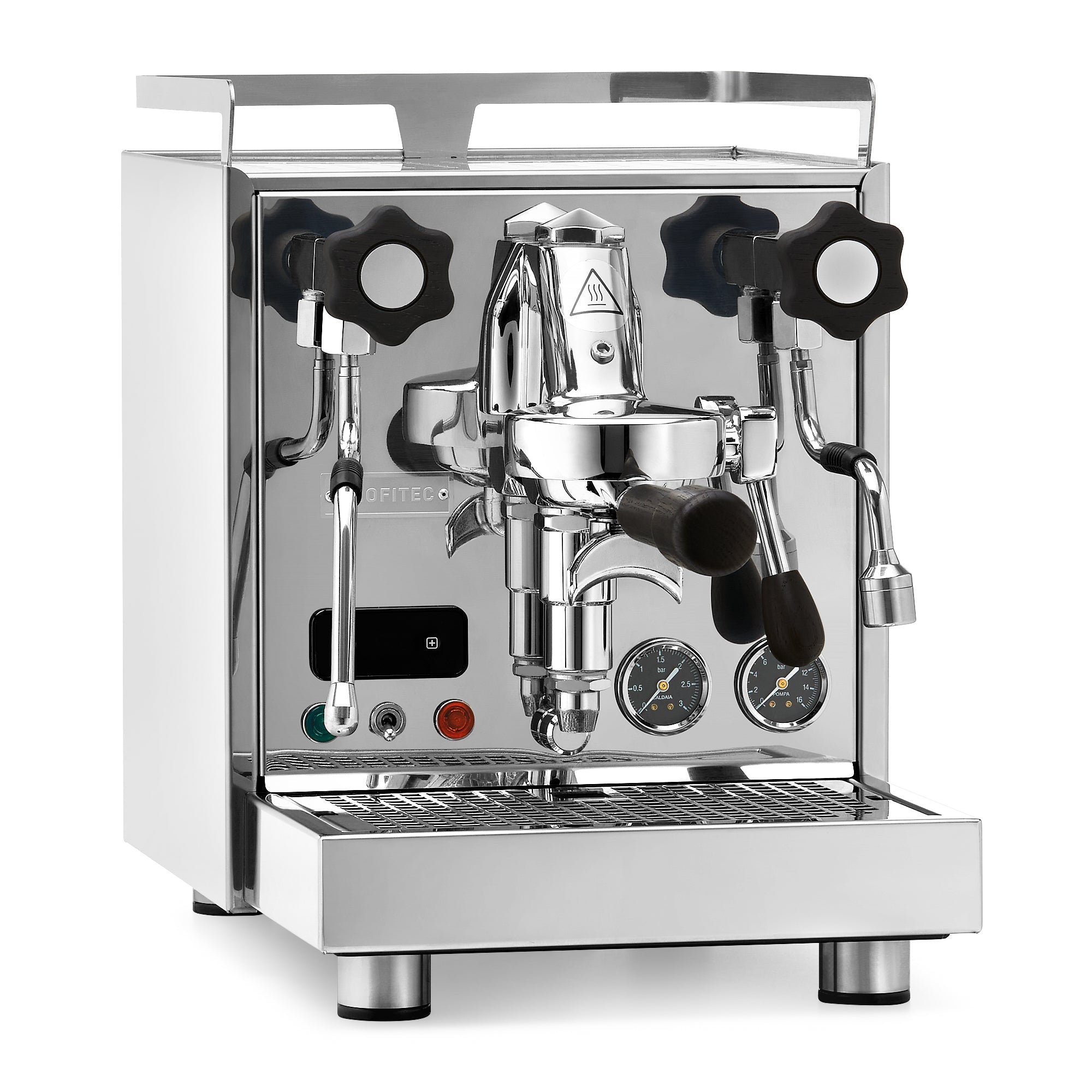 Profitec Pro 500 PID Espresso Machine – Stainless Steel / Blackened Oak / No Flow Control