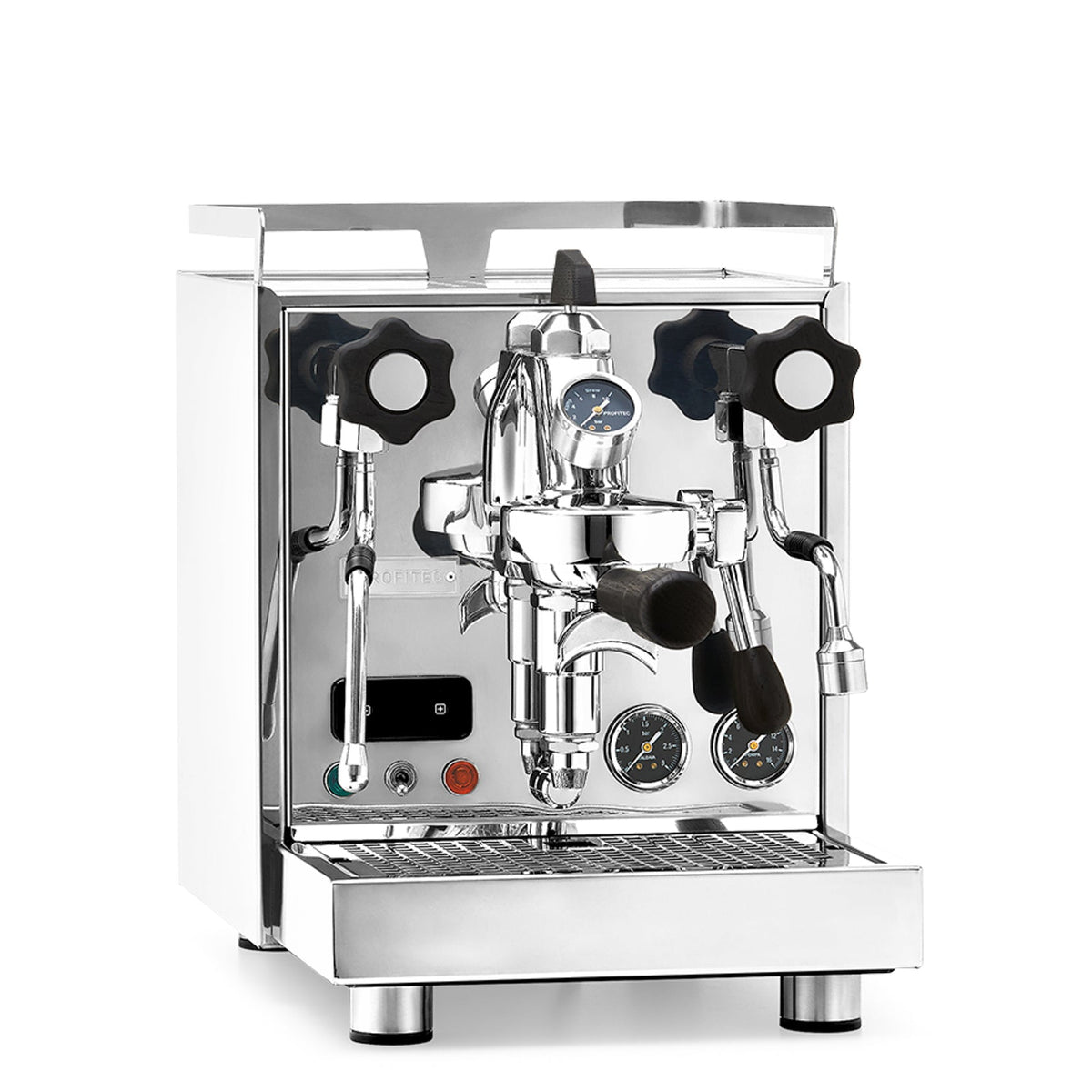 Profitec Pro 500 PID Espresso Machine – Stainless Steel / Blackened Oak / Flow Control