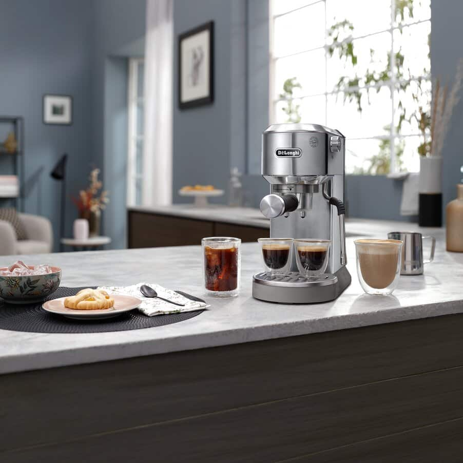 Delonghi EC890.M Dedica Duo with Advanced Milk Steam Wand Manual Espresso Machine Silver – image 7 of 7