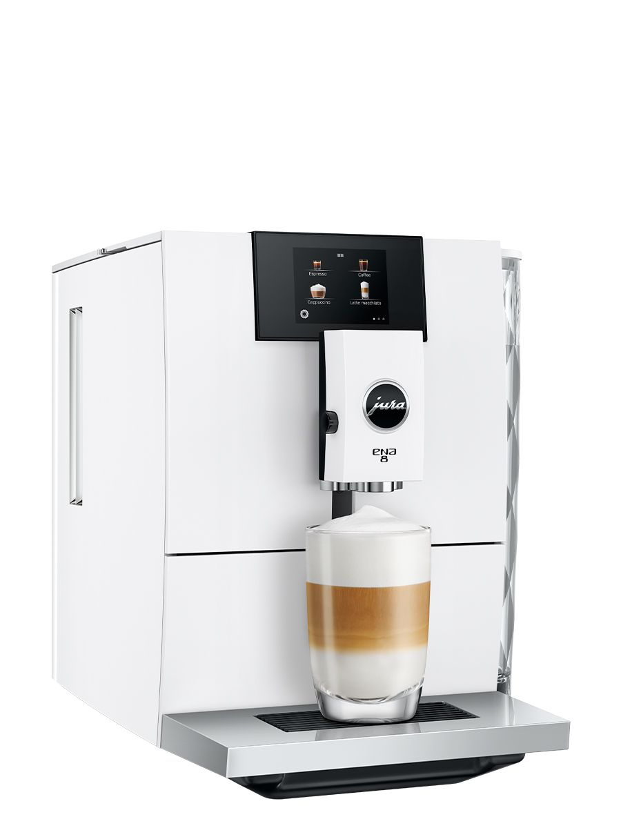 Refurbished JURA ENA 8 Super-Automatic Espresso Machine – Full Nordic White