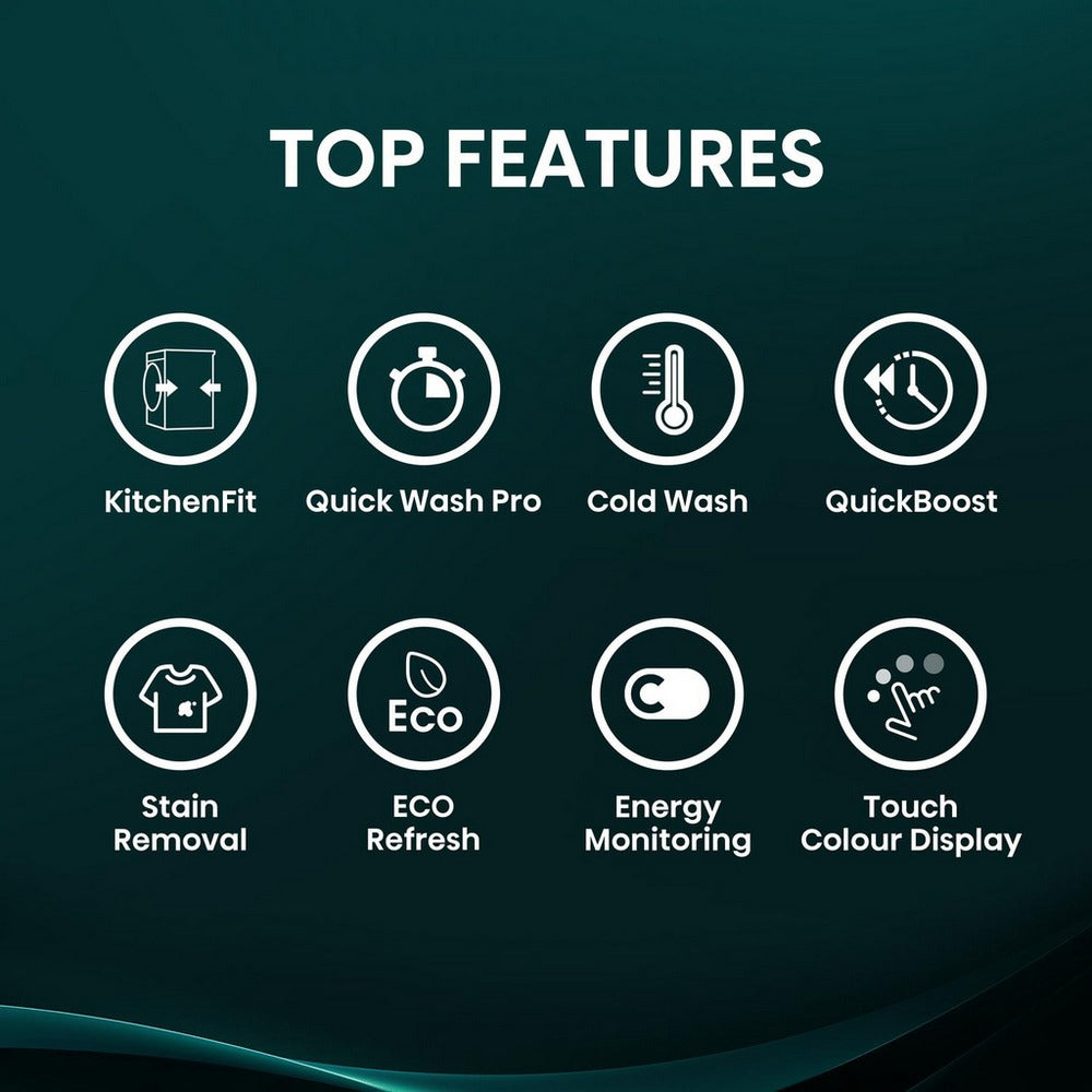 Hisense KitchenFit 5i Series WF5I9043BWFS 9kg 1400 Spin WiFi-enabled Freestanding Washing Machine White – image 3 of 28