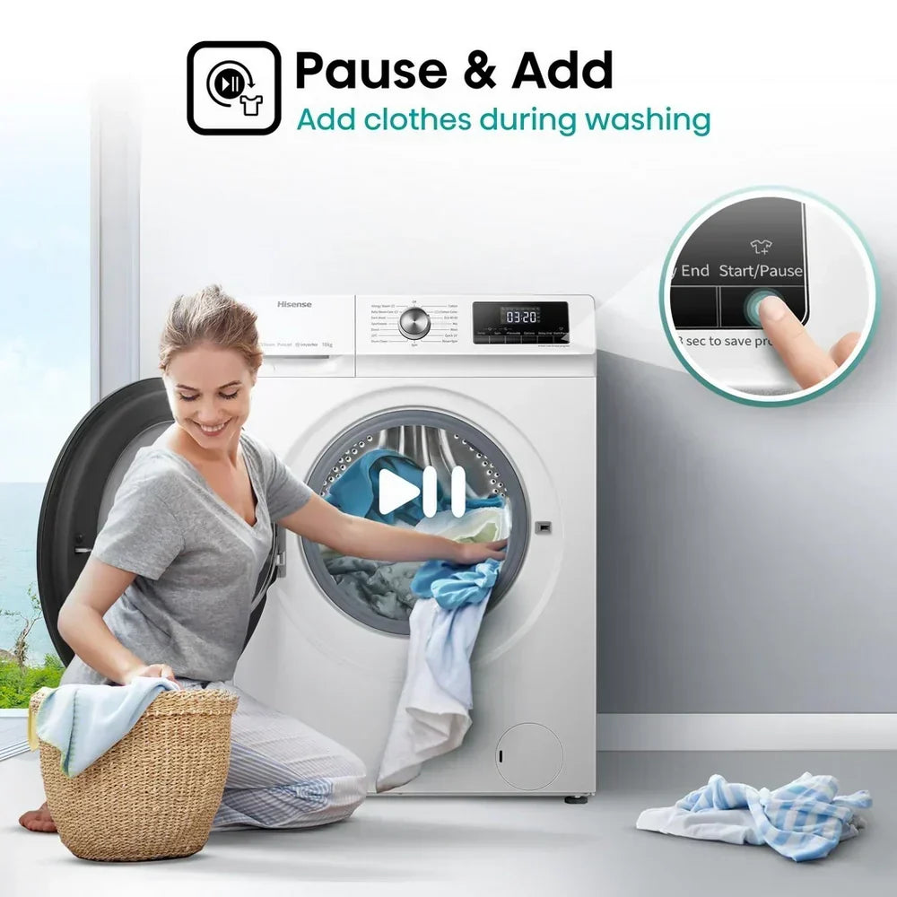 Hisense WFQA1014EVJM 3 Series 10 kg 1400 Spin Freestanding Front Load Washing Machine White – image 9 of 14