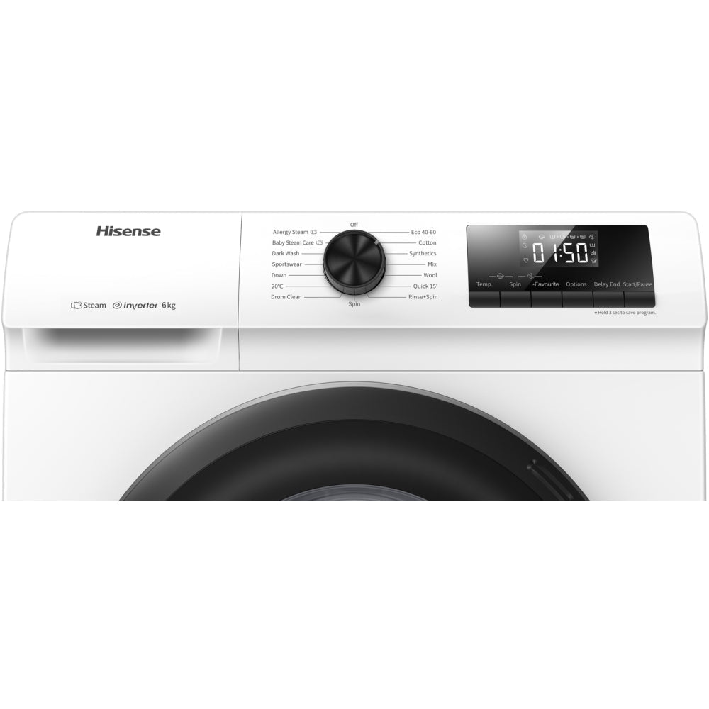 Hisense WFQP7012EVM 7kg 1200 Spin Freestanding Front Load Washing Machine White – image 3 of 9