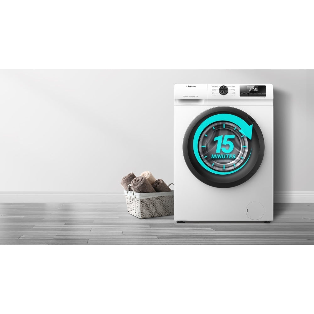 Hisense WFQP7012EVM 7kg 1200 Spin Freestanding Front Load Washing Machine White – image 7 of 9