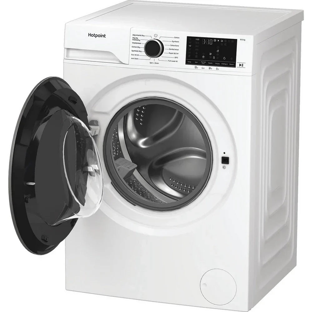 Hotpoint HBD9681ANTSTAIN 9+6kg 1400 Spin Freestanding Front Load Washer Dryer - White – image 2 of 4