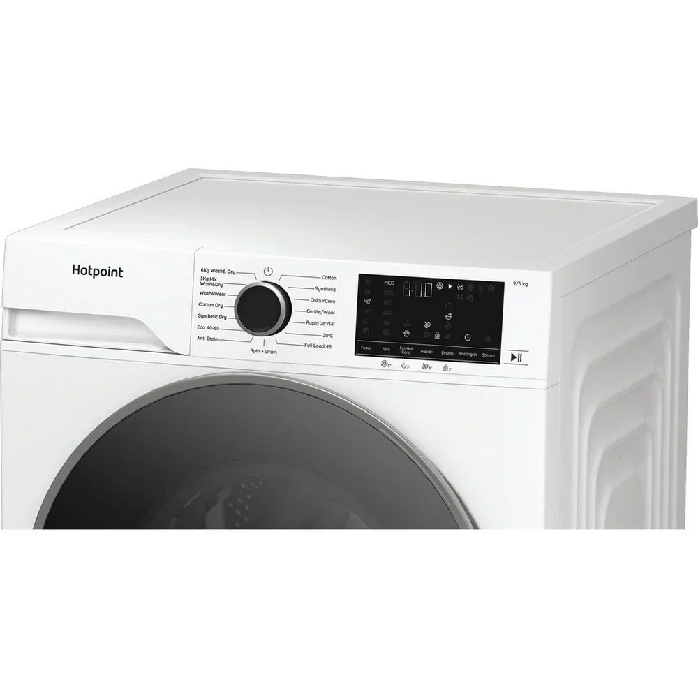 Hotpoint HBD9681ANTSTAIN 9+6kg 1400 Spin Freestanding Front Load Washer Dryer - White – image 3 of 4
