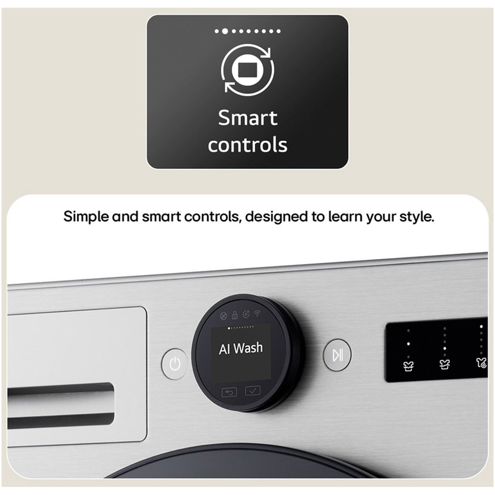 LG F4X7009TBB 9kg 1400 Spin AI Direct Drive Freestanding Washing Machine Black – image 8 of 16