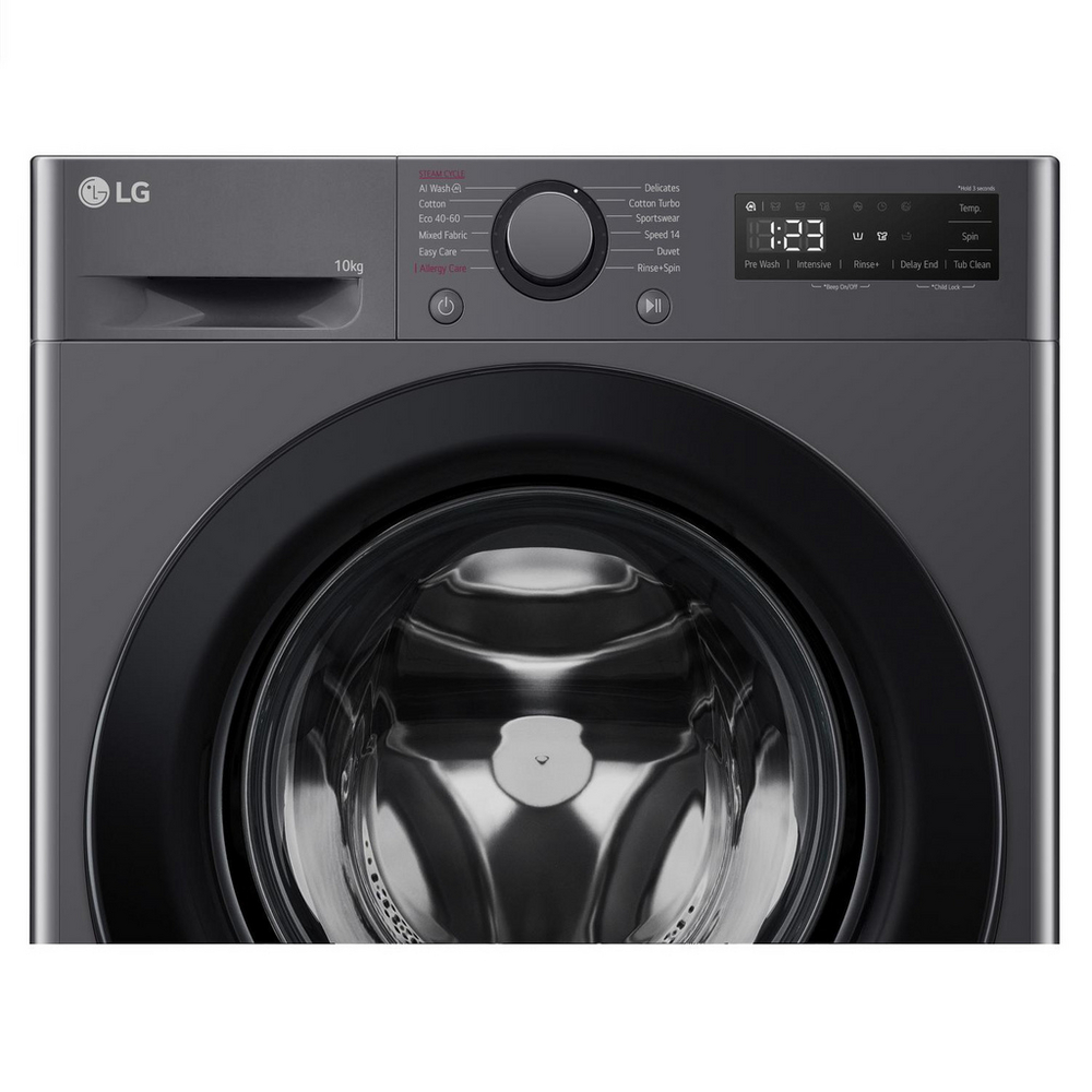 LG F4Y510GBLN1 10kg Steam 1400 Spin Freestanding Front Loading Washing Machine Slate Grey – image 3 of 14