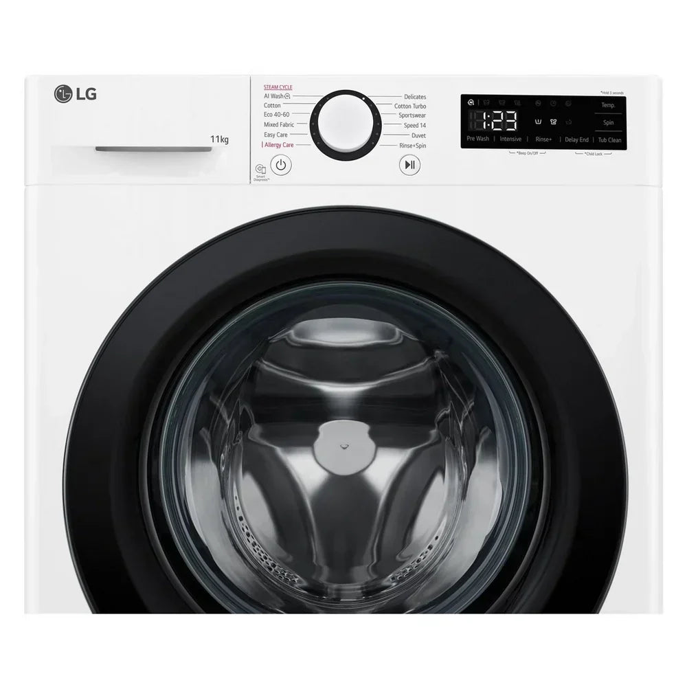 LG F4Y511WBLN1 11kg Steam 1400 Spin Freestanding Front Load Washing Machine White - A Rated – image 4 of 15