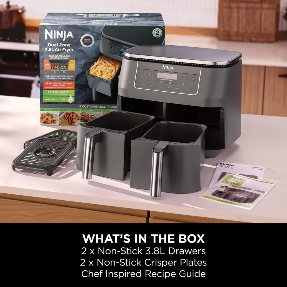 Ninja 6 in 1 Dual Zone Air Fryer 7.6L DZ300UK - Gun Metal Grey – image 10 of 11