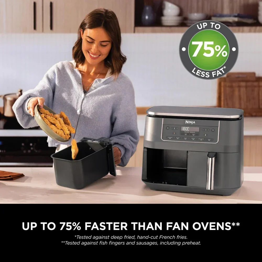 Ninja 6 in 1 Dual Zone Air Fryer 7.6L DZ300UK - Gun Metal Grey – image 6 of 11