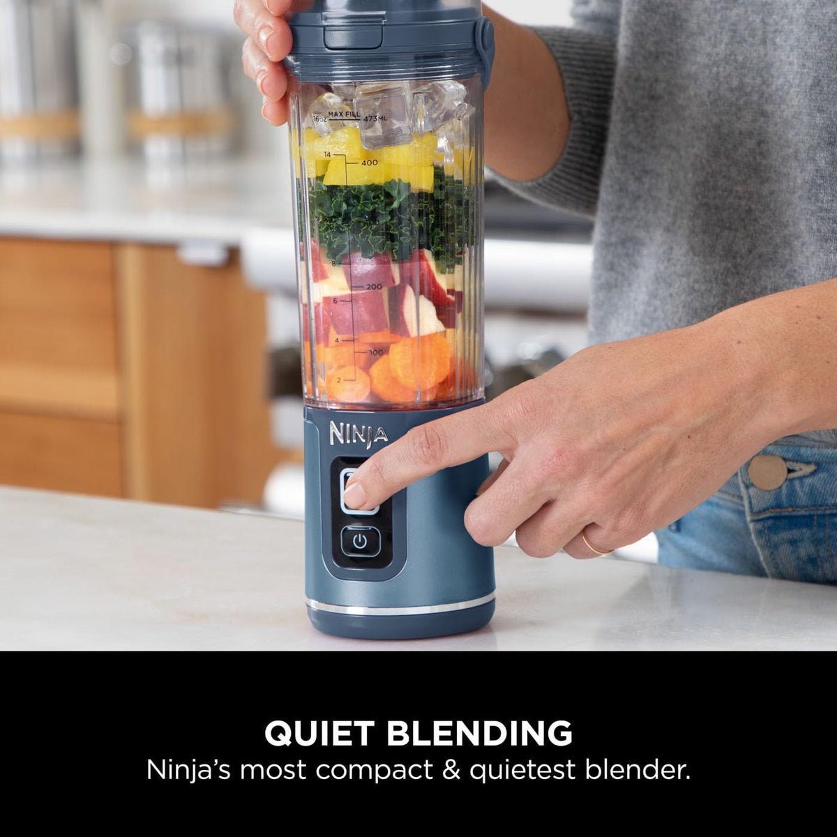 Ninja Blast Cordless Portable Blender Denim Blue BC151UKNV – image 4 of 15
