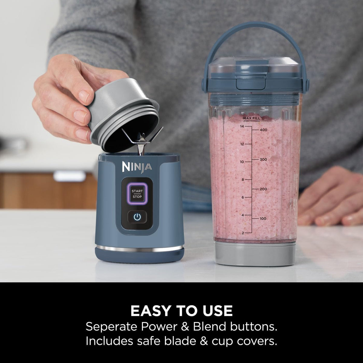 Ninja Blast Cordless Portable Blender Denim Blue BC151UKNV – image 7 of 15