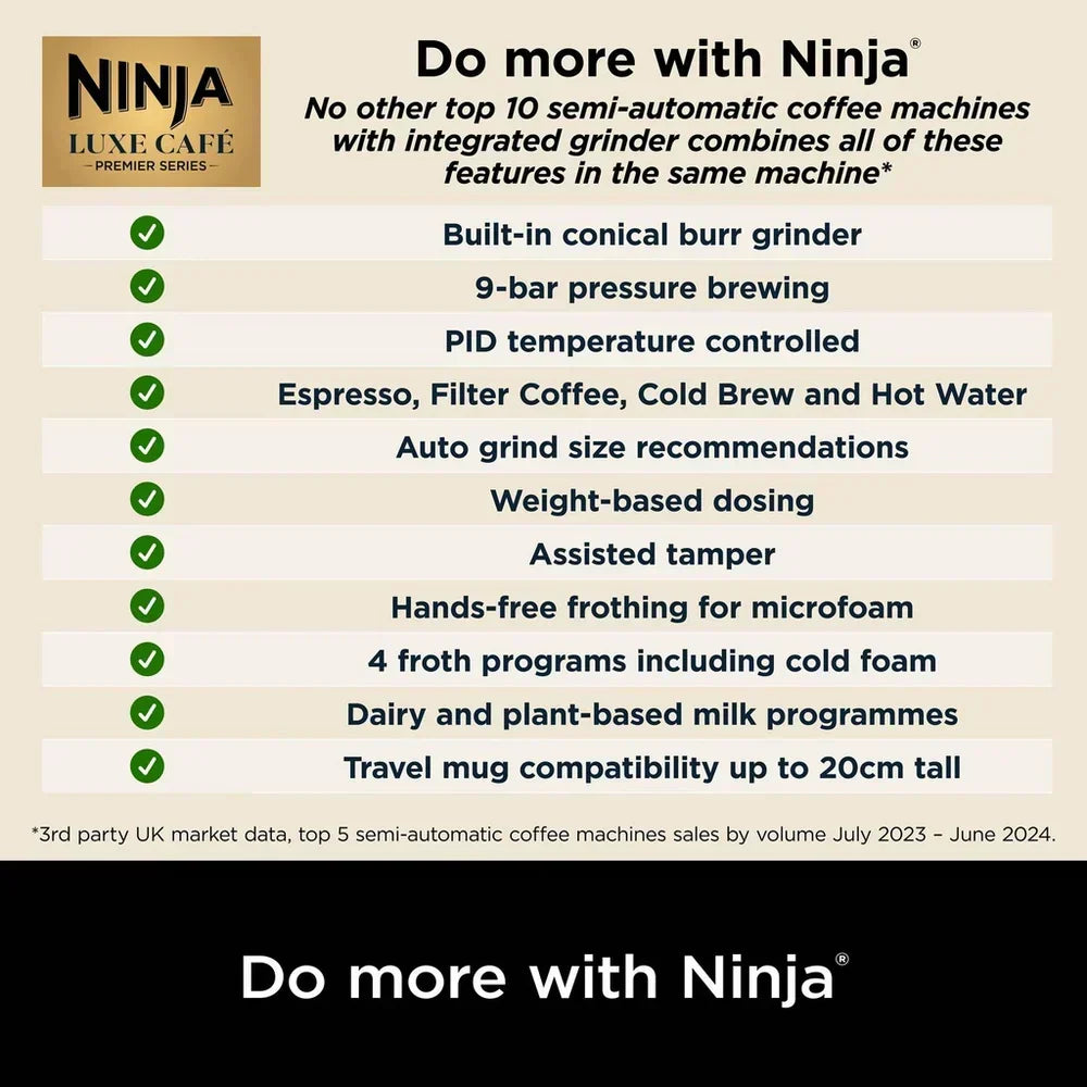 Ninja ES601UKBK Luxe Cafe Premier Espresso Coffee Machine - Black – image 8 of 8