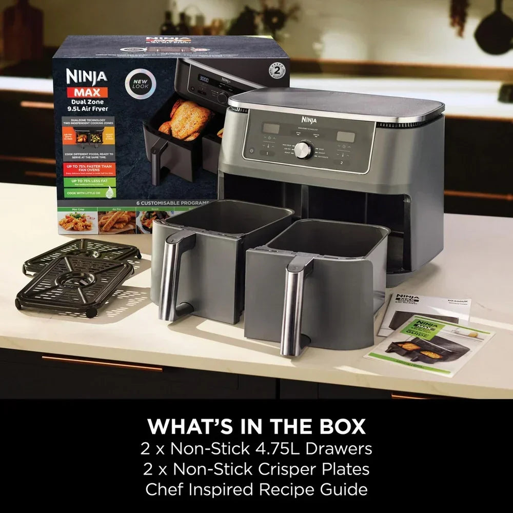 Ninja MAX 6 in 1 Dual Zone Air Fryer DZ400UK 9.5L - Gunmetal Grey – image 9 of 11