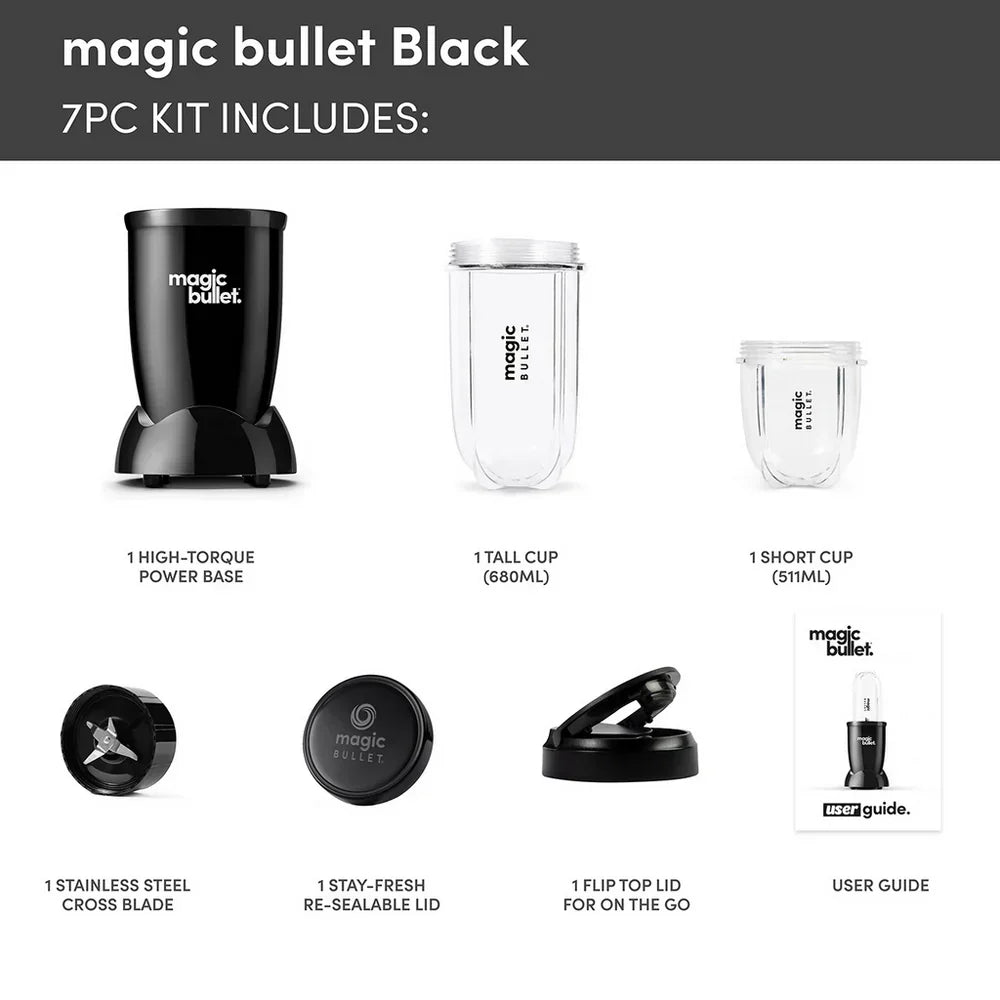 Nutribullet Magic Bullet Starter Kit All in one Food Processor and Blender 02227 Black – image 3 of 7