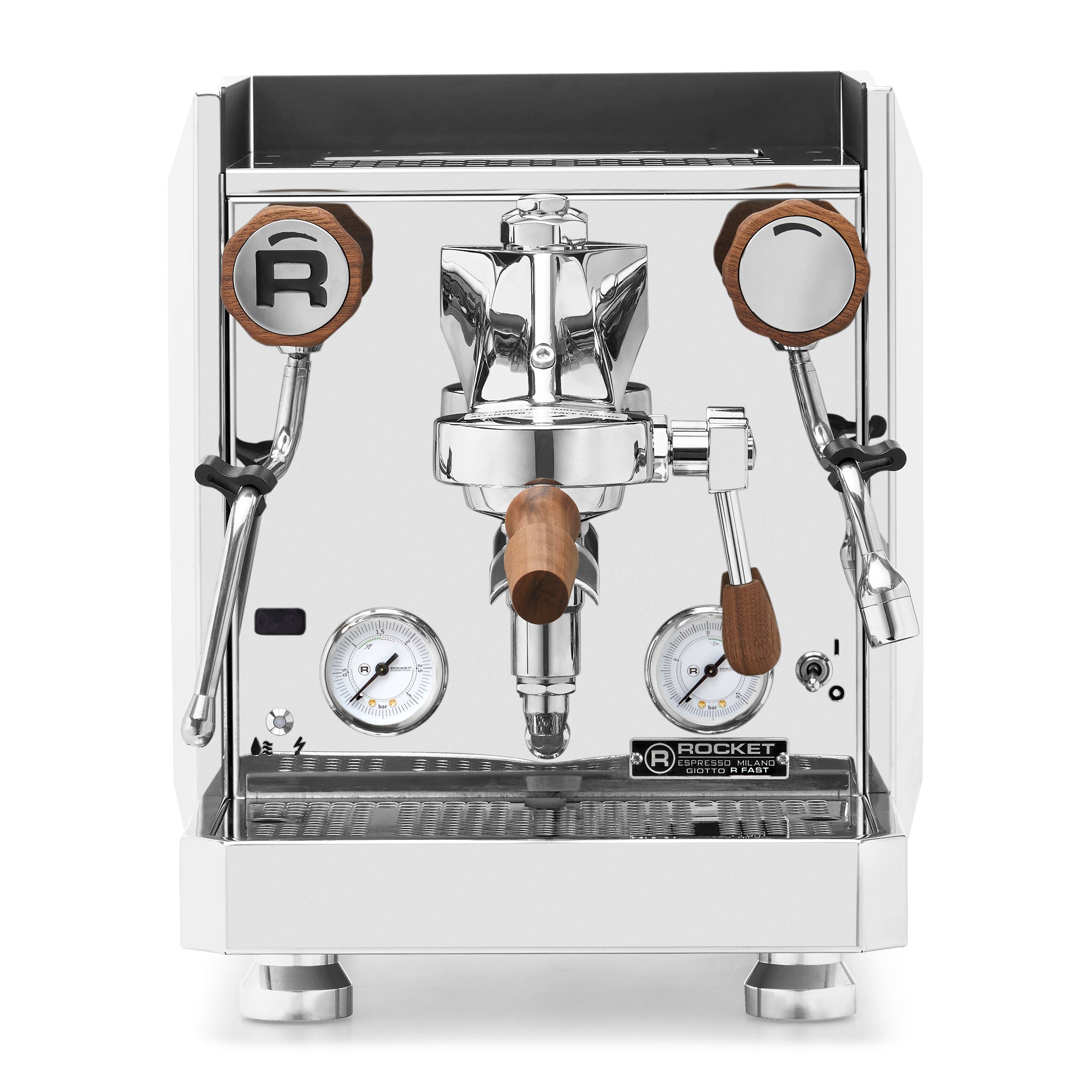 Rocket Espresso Giotto FAST R Espresso Machine – Stainless Steel / Walnut / No Flow Control