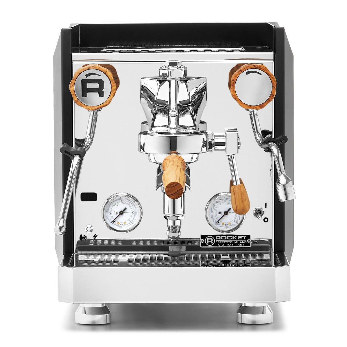 Rocket Espresso Giotto FAST R Espresso Machine – Black / Olive Wood / No Flow Control