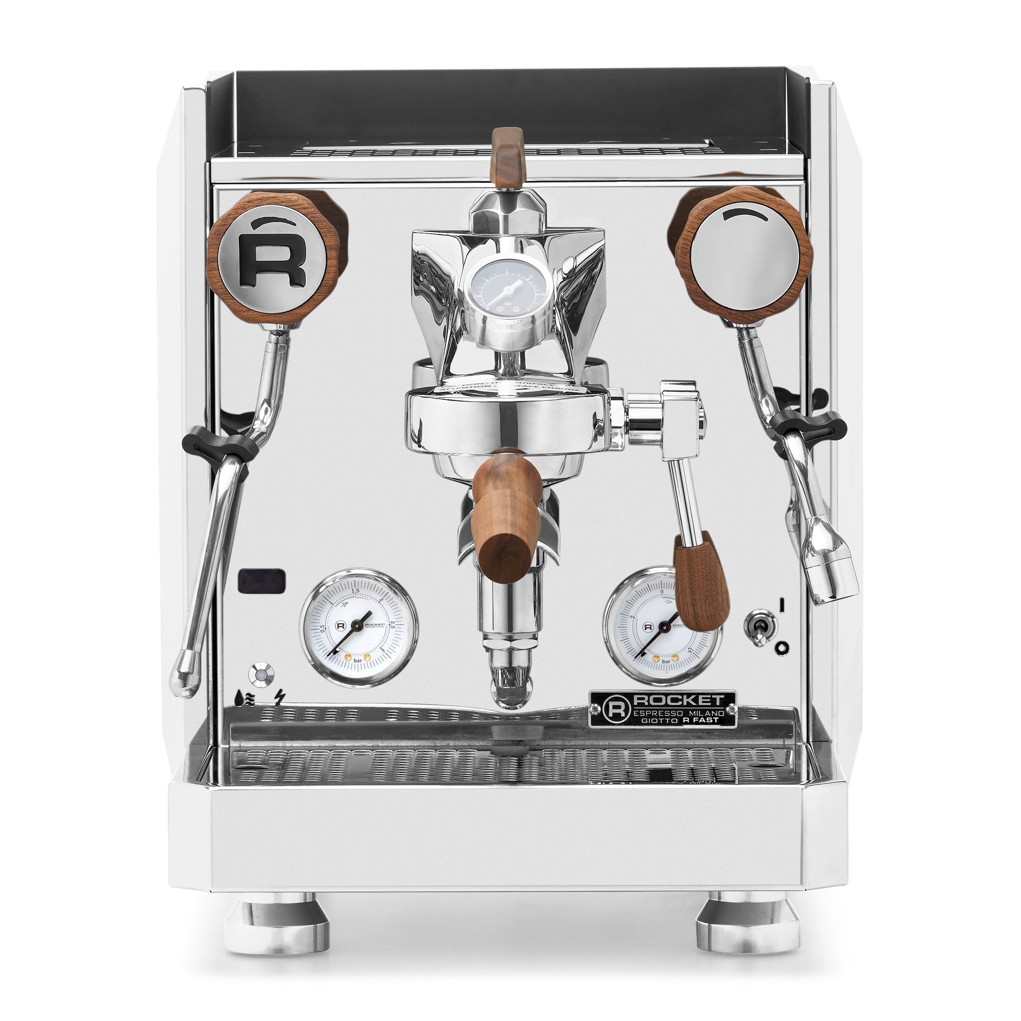 Rocket Espresso Giotto FAST R Espresso Machine – Stainless Steel / Walnut / Flow Paddle