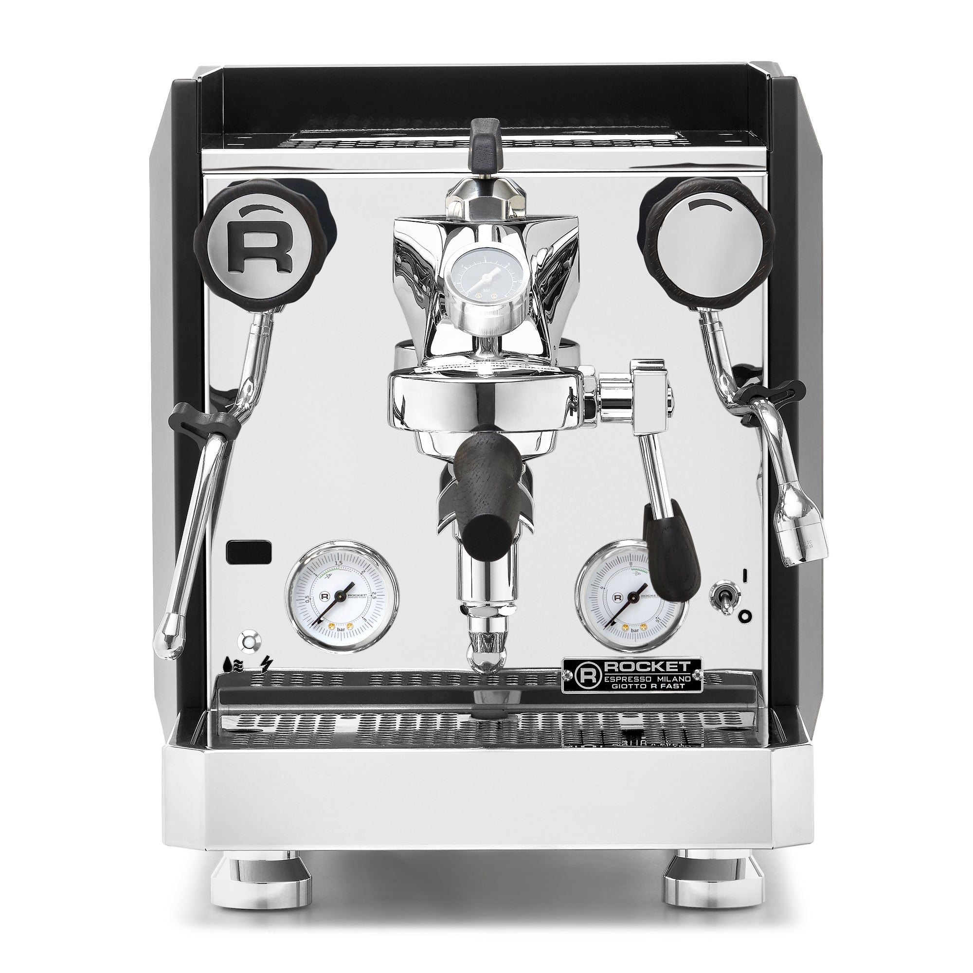 Rocket Espresso Giotto FAST R Espresso Machine – Black / Blackened Oak / Flow Paddle