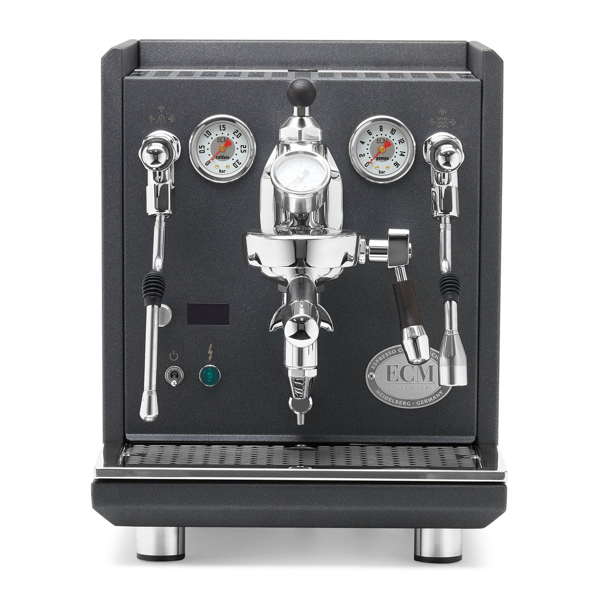 ECM Synchronika II Anthracite Espresso Machine – Anthracite / Blackened Oak / Flow Control