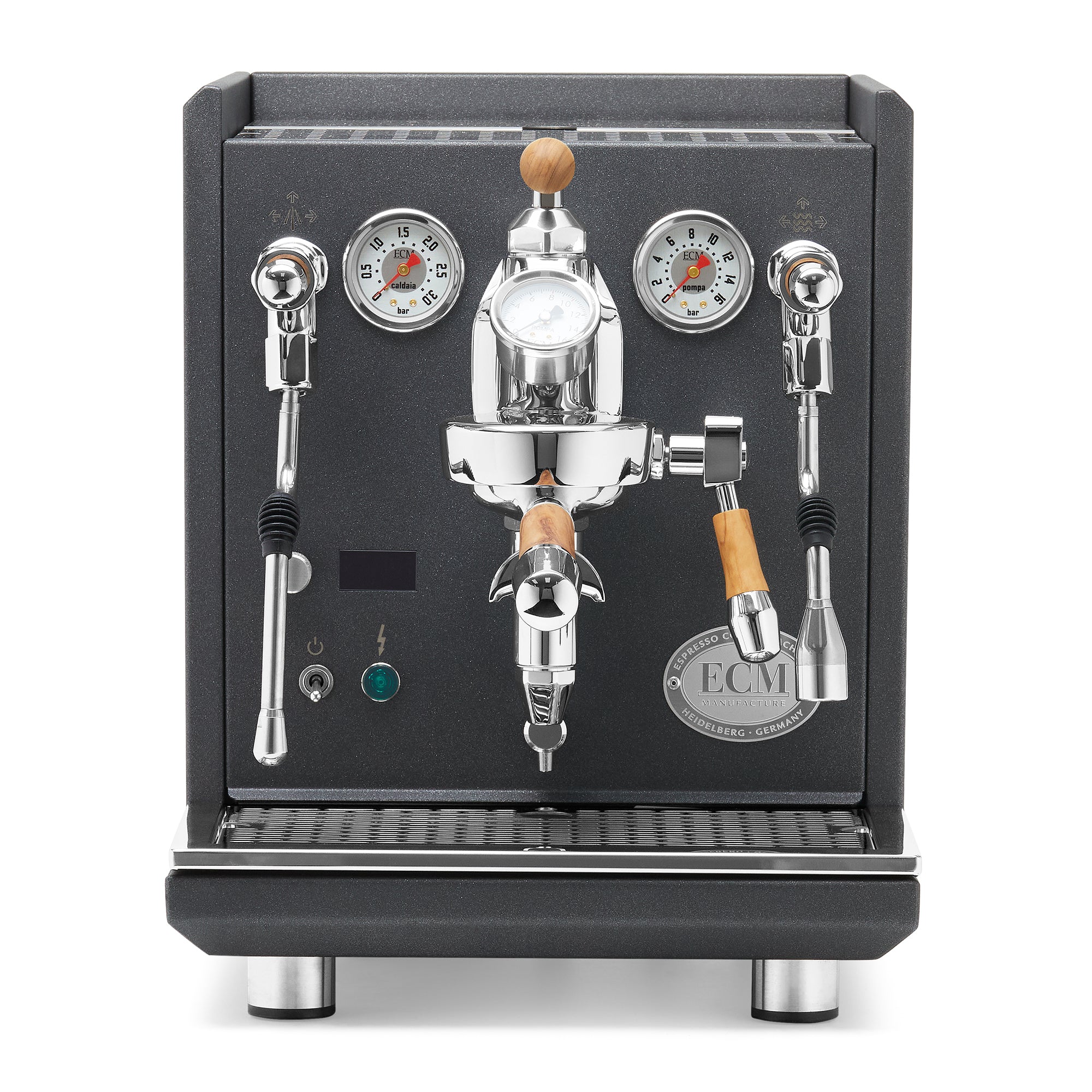 ECM Synchronika II Anthracite Espresso Machine – Anthracite / Olive Wood / Flow Control