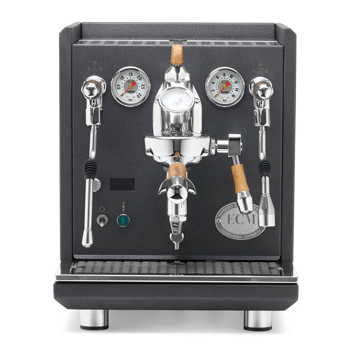 ECM Synchronika II Anthracite Espresso Machine – Anthracite / Olive Wood / Flow Paddle